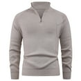 thumbnail image 2 of Donemore Men's Long Sleeve Stand Collar Half-Zip Elastic Knit Thermal-Enhanced Sweater Business Casual Solid Color Trendy Design, 2 of 8