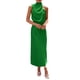 thumbnail image 1 of Vestido PRETTYGARDEN 2025 de satén sin mangas con cuello simulado verde grande, 1 of 8