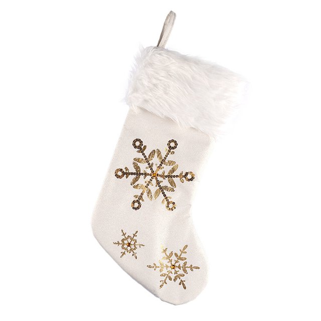 Sequin Christmas Stocking Candy Bag Snowflake Sequin Christmas Stocking