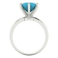 thumbnail image 4 of 3ct round cut turquoise 14k white gold Bridal Wedding Engagement Promise Anniversary Ring for Women size 7.5, 4 of 7