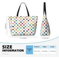 thumbnail image 4 of PISONIC Large Beach Travel Bag for Women, Colorful Polka Dot Printed Waterproof Sandproof Tote Bag with Zipper for Beach Vacation Travel Gym, 4 of 7