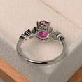thumbnail image 3 of Natural Certifed Anniversary ring, ruby ring, oval cut red gemstone, July birthstone ring, sterling silver ring, 3 of 3