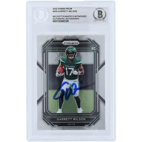 Garrett Wilson New York Jets Autographed 2022 Panini Prizm #309 Beckett Fanatics Witnessed Authenticated Rookie Card - Fanatics Authentic Certified
