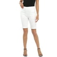 thumbnail image 5 of HDE Pull On Bermuda Shorts For Women Mid Rise 10" Inseam Shorts with Pockets White - XL, 5 of 6