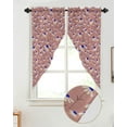 thumbnail image 2 of Swag Curtains, Spring Summer Flower Floral Daisy Plant Maroon Purplish Red Rod Pocket Kitchen Curtains Valances Tier Curtains Swag Valance Curtains for Bedroom Living Room 36" x 45", 2 Panels, 2 of 6