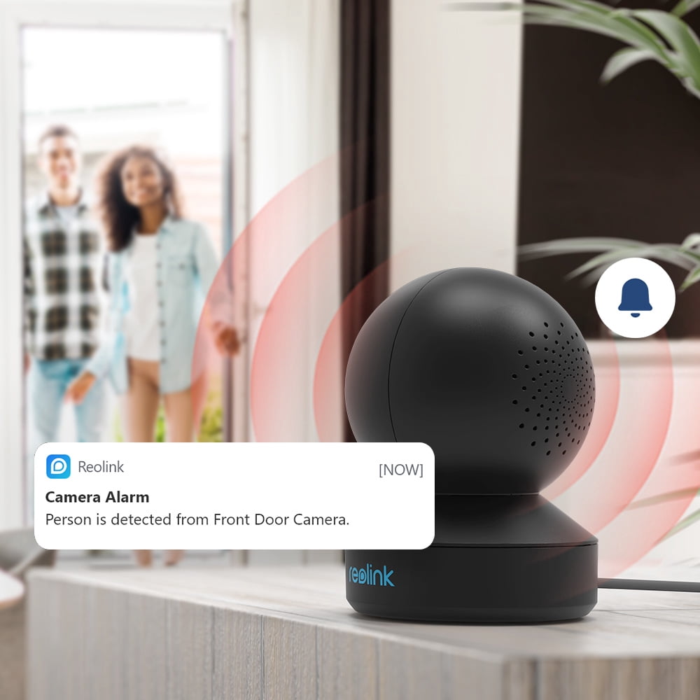 Reolink E1-Black, 3MP HD Indoor Security Plug-in WiFi Camera, Baby Monitor, Person/Pet Detect, 2.4GHz WiFi, Pan Tilt, Night Vision, 2-Way Talk, Remote Access