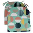 thumbnail image 1 of Vargottam Non Slip DiningChairCushionU-ShapedPrinted Indoor/OutdoorChairPadsHome Decor Reversible & Machine Washable DiningChairPad With String Ties - Set Of 2-Aquamarine, 1 of 8