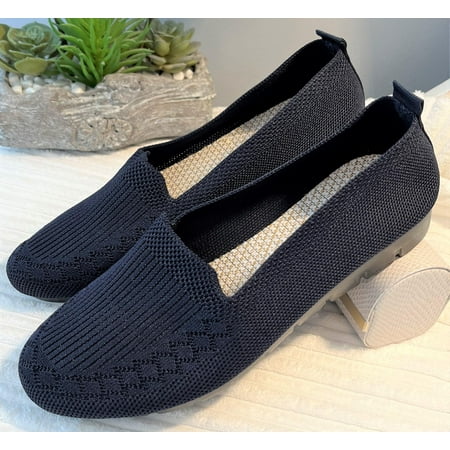 

SPATI Women s Knitted Flat Shoes - Lightweight Loafers