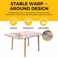 thumbnail image 4 of Easter Table Cloths for 3 Foot Rectangle Tables, Spring Rabbit Eggs Nature Botanicals Pink Plaid Patio Waterproof Elastic Fitted Tablecloths, Washable Rectangular Table Cover for Camping, 4 of 8