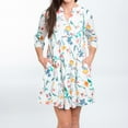 thumbnail image 4 of Elsie & Zoey Allegra Large Paradise V-Neck 3/4 Sleeve Tiered Baby Doll Dress for Women, 4 of 7