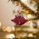 thumbnail image 5 of Adorno Colgante Navideño con Doble Campana y Lazo de Flocado Rojo Vino | Decoración Navideña de Poliéster de 5.1 Pulgadas | Decoración Colgante Duradera Cosida para El Hogar, Fiestas y Uso Estacional, 5 of 6