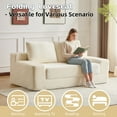 thumbnail image 5 of Hforesty Convertible Folding Sofa Bed for Living Room,Sleeper boneless cloud Couch with pullout bed and Pillows Foldable Floor Chair ,loveseat Lounge Sofa for bedroom,corduroy(WHITE), 5 of 7