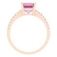 thumbnail image 4 of 2.7ct asscher cut pink Zircon 18k rose gold Bridal Wedding Engagement Promise Anniversary Ring for Women size 4.75, 4 of 7