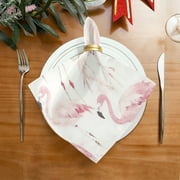 6 Pack 20'' x20" Satin Table Napkins Dinner Napkins for wedding Party Decoration events Pink Flamingos