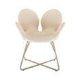 thumbnail image 5 of Accent Chair Set of 2, Modern Velvet Upholstered Vanity Desk Chairs with Cross Metal Legs, Comfy Cute Single Sofa Chair Leisure Armchairs with Soft Cushion for Living Room Bedroom Dining Room, Beige, 5 of 7