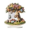 thumbnail image 4 of Easter Decoration Tree with Colorful EggsRabbit,2D Acrylic RabbitEgg PlaqueOrnament Spring Easter Centerpieces Cartoon Cute Easter Eggs Rabbit Desktop Decor for Living Room Holiday Party Decor Gifts, 4 of 8