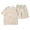 Beige, variant on Boys Waffle Knit 2-Piece Outfit, Short Sleeve Tee & Shorts Everyday Playwear,2-3 Years