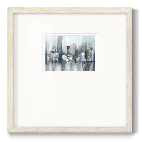 Cityscape in Blues-Premium Framed Print