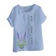 thumbnail image 4 of Vestidos Casuales Para Mujer, Blusas De Mujer De Moda Blusa informal de lino con botones y manga corta estampada para mujer, 4 of 4
