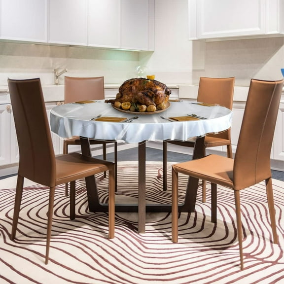 LAMINET Heavy-Duty Deluxe Crystal Clear Vinyl Tablecloth Protector 70" Round