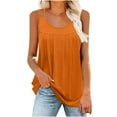 thumbnail image 1 of Timegard Tank Tops for Women Ruched Sleeveless Tops Solid Color Casual Loose Comfy Scoop Neck Camis Summer, 1 of 7