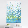 thumbnail image 1 of Modern Tapestry, Mosaic Grid Pattern Pixel Art Digital Design Graphic Squares Illustration, Fabric Wall Hanging Decor for Bedroom Living Room Dorm, 5 Sizes, Lime Green Aqua White, by Ambesonne, 1 of 1