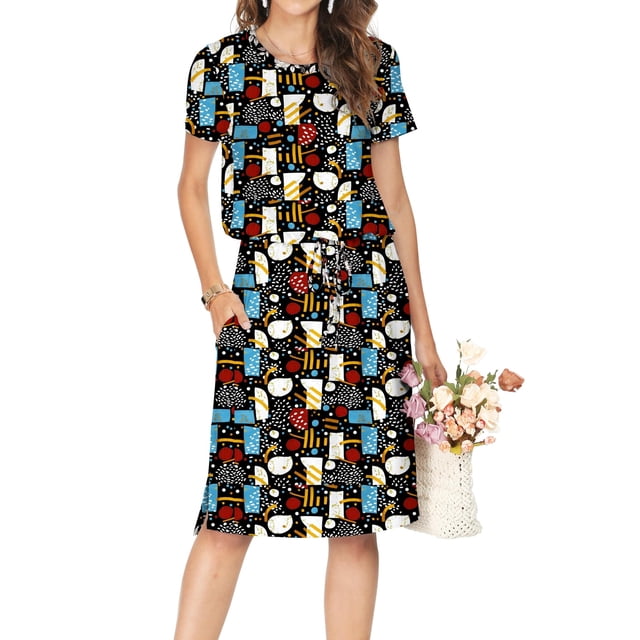 Vestido casual Simier Fariry para mujer de verano con manga corta