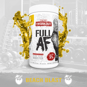 5% Nutrition Full AF Pre-Workout Stim-Free Powder Supplement, Caffeine-Free Max Pumps, 20 Servings (Beach Blast)