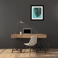 thumbnail image 3 of Wild Apple Portfolio 15x18 Black Ornate Wood Framed with Double Matting Museum Art Print Titled - Tropical Palm II BW Turquoise, 3 of 4