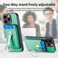 thumbnail image 3 of For Iphone 15 Pro Skin Feel Ring Holder Wallet Magnetic Phone Case(Green),iPhone 16 Pro Max, 3 of 8