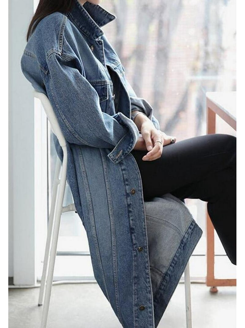 【AMERI】FAKE LAYERED DENIM LONG COAT Ameri FAKE LAYERED DENIM LONG COAT