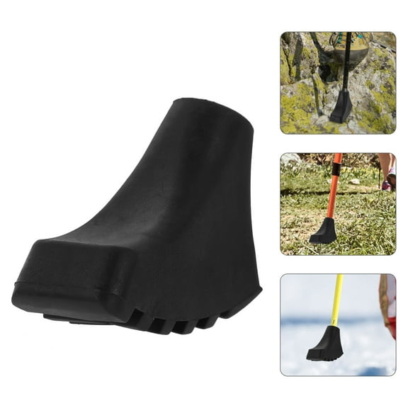 OUNONA  6 Pcs Climbing Cane Foot Cover Replacement Tips Walking Black