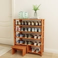 thumbnail image 1 of Shoe Rack Shoe Organizer Shlef w Footstool espresso finsish mdf wood storage shoe rack, 1 of 1