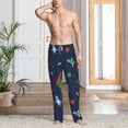 thumbnail image 6 of Lsque Dinosaur Astronaut Space Surfing Print Men's Pajama Pants, Lounge Pant - Comfortable Home Wear,Elastic Waistband, Stylish Design-Medium, 6 of 9