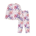thumbnail image 2 of Uemuo Lilies Flowers Pattern Womens Pajama Sets,PJ Set for Women,Pajamas for Women Logo,Long Sleeve Pajama Set for Women,Soft Long Sleeve Top With Pants-X-Large, 2 of 9
