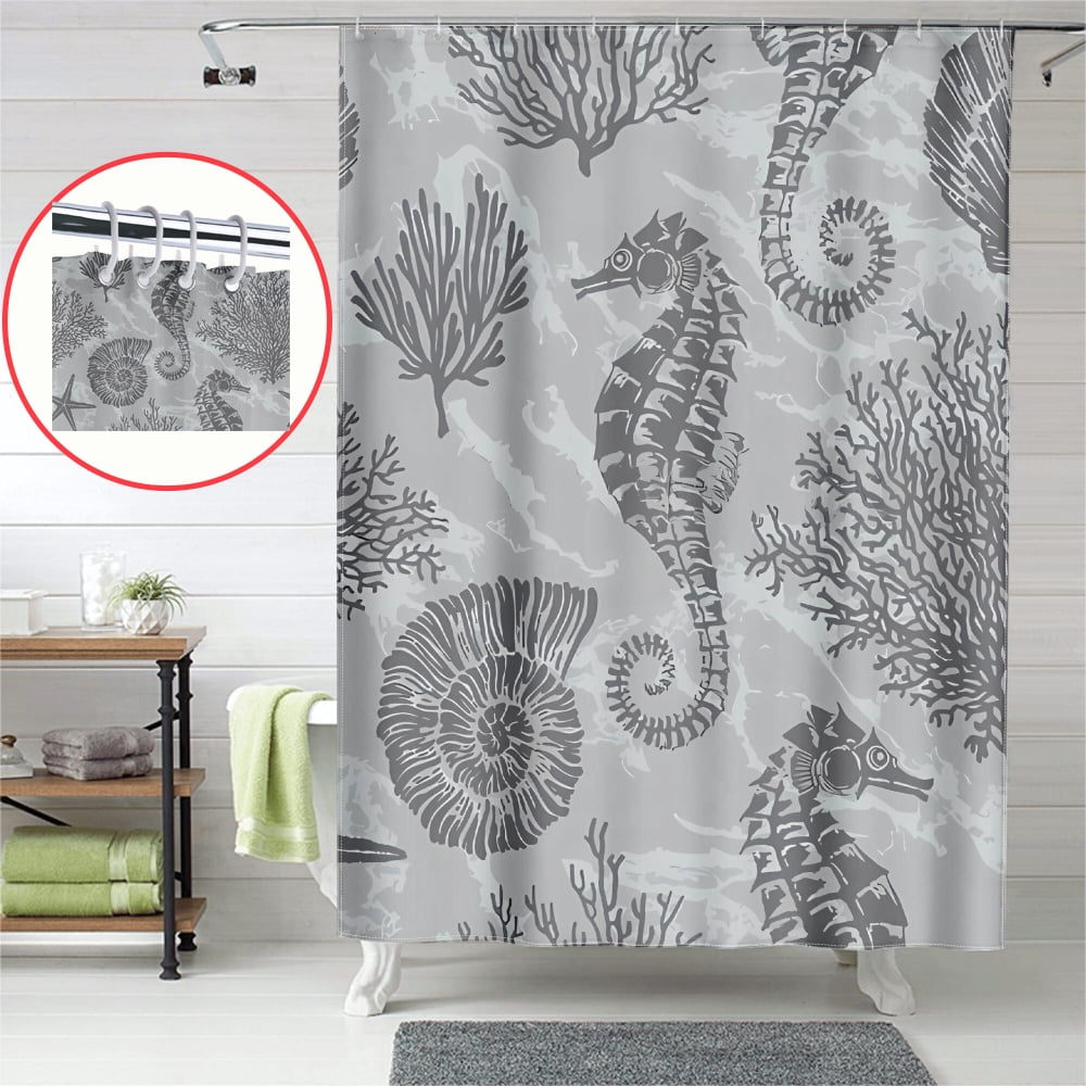 Ocean Shower Curtain,Shower Curtain Space Extender Shower Curtain