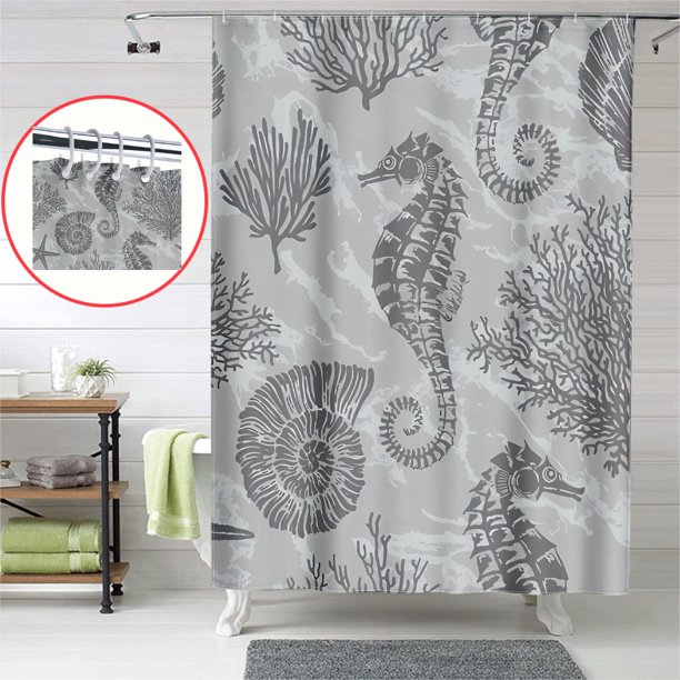 Ocean Shower Curtain,Shower Curtain Space Extender Shower Curtain