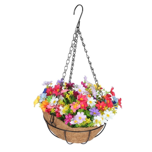 Worgeous Hanging Flower Basket with Artificial Plants for Decoration Use 12.5 inches