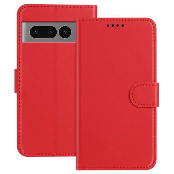 Allytechgroup Case for Google Pixel 7 Pro with Credit Card Slot, Slim Luxury PU Rugged Non-Slip Grip Shockproof Bumper Full Body Protective Cover Men Women Phone Case for Google Pixel 7 Pro, Red