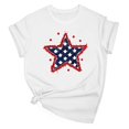 thumbnail image 2 of Plus Size Tops for Women Short Sleeved Printed Round Neck T-shirt White L, 2 of 5