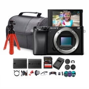 Sony a6100 Mirrorless Camera Black | 24.2MP APS-C Sensor, Fast AF, Real-Time Eye AF, 4K Video + 64GB Card