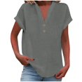 thumbnail image 6 of Womens Summer Puff Short Sleeve Tops Dressy Casual V-Neck T-Shirts Cute Blouse for Work, 6 of 7