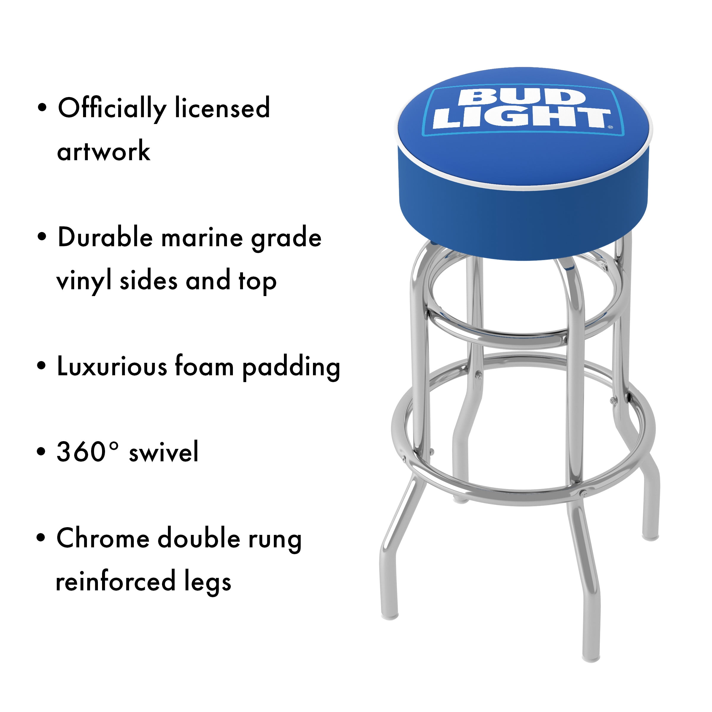 Bud Light Gameroom Combo - Table and 2 Bar Stool Set for Entertainment Spaces, Home Bar, or Garage by Trademark Global