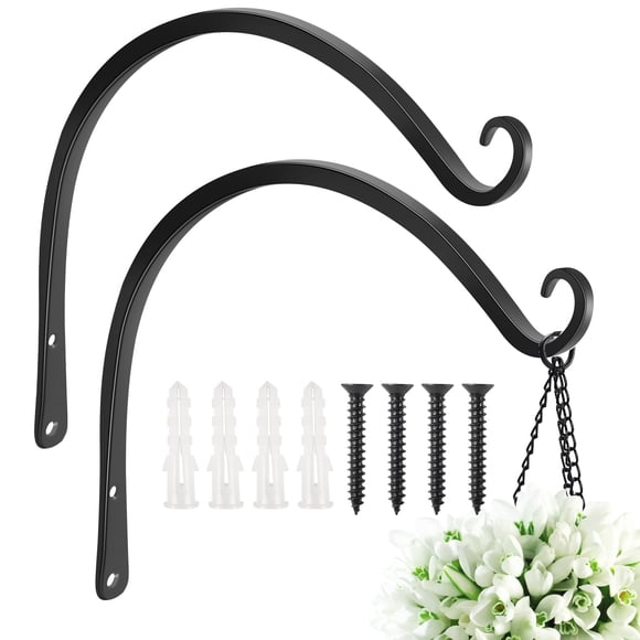 Ganchos de pared para colgar plantas, 35 cm, paquete de 2 unidades, Feed Garden, negros