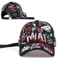 thumbnail image 3 of Maytalsory Mode Graffiti Impression Casquette de Baseball Style Sportif Respirant Réglable Sangle Taille Universelle Blanc, 3 of 6