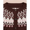 thumbnail image 5 of Cardigans for Women Fair Isle Sweaters Button Down Long Sleeve Open Front Fall Sweaters Knit Cardigans S-XL Alsol Lamesa, 5 of 5