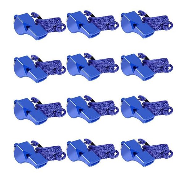 KAKOWELY Silbatos deportivos de 12 piezas: Silbatos agudos para árbitro de baloncesto con cordón. Sonido potente y nítido, ideal para entrenamientos deportivos al aire libre y eventos de equipo.