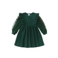 thumbnail image 1 of Vestido Sweetabby de punto verde para niños pequeños, manga larga de 4 a 5 años, 1 of 8