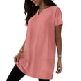thumbnail image 4 of biudgviw Womens Summer Tunic Tops Short Sleeve Casual Long T Shirts Comfy V Neck Loose Fit Basic Tees with Pockets Spring Outfits, 4 of 5