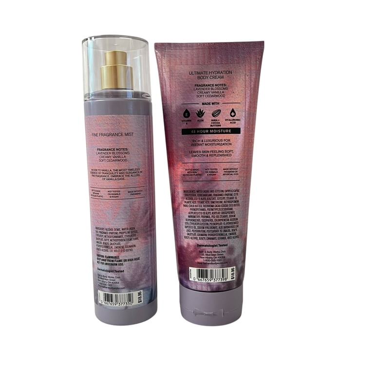 Bath & Body Works Vanilla Ease Mist & Body Cream Set - Walmart.com